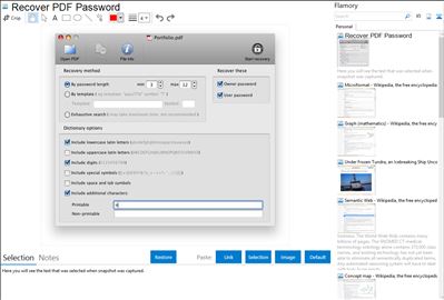 Recover PDF Password - Flamory bookmarks and screenshots