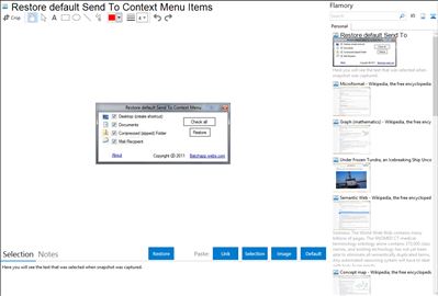 Restore default Send To Context Menu Items - Flamory bookmarks and screenshots