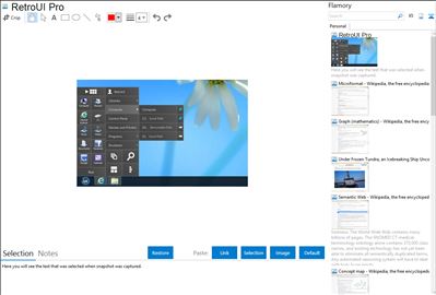 RetroUI Pro - Flamory bookmarks and screenshots