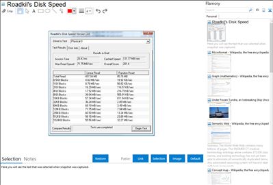 Roadkil's Disk Speed - Flamory bookmarks and screenshots
