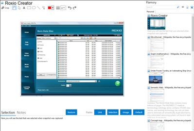 Roxio Creator - Flamory bookmarks and screenshots