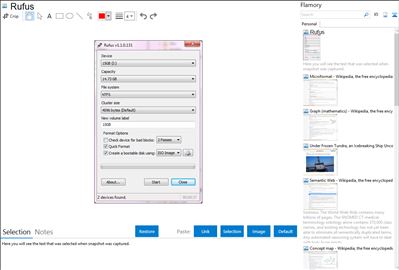 Rufus - Flamory bookmarks and screenshots