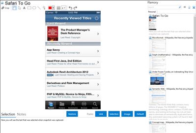 Safari To Go - Flamory bookmarks and screenshots