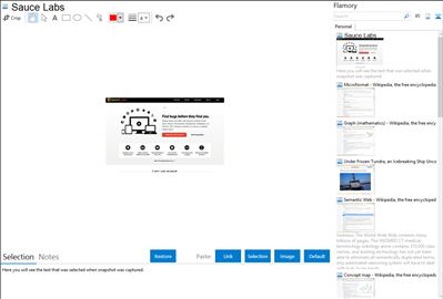 Sauce Labs - Flamory bookmarks and screenshots
