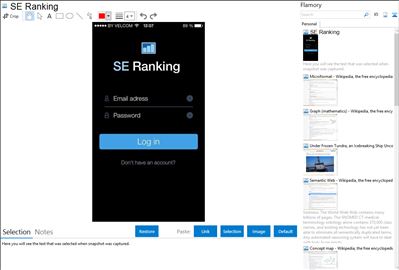 SE Ranking - Flamory bookmarks and screenshots