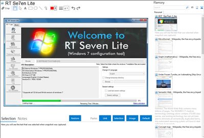 RT Se7en Lite - Flamory bookmarks and screenshots