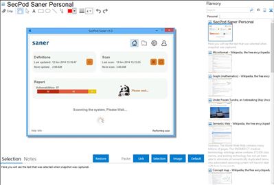 SecPod Saner Personal - Flamory bookmarks and screenshots