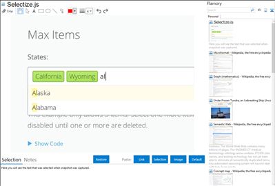 Selectize.js - Flamory bookmarks and screenshots