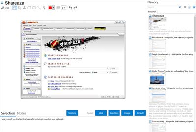 Shareaza - Flamory bookmarks and screenshots