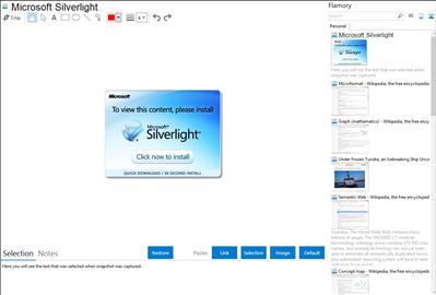 Microsoft Silverlight - Flamory bookmarks and screenshots