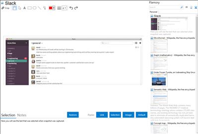 Slack - Flamory bookmarks and screenshots