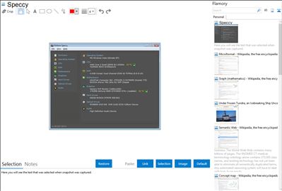 Speccy - Flamory bookmarks and screenshots