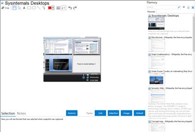 Sysinternals Desktops - Flamory bookmarks and screenshots