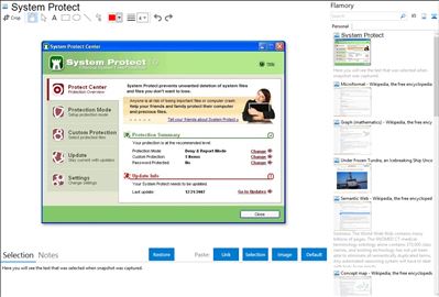 System Protect - Flamory bookmarks and screenshots