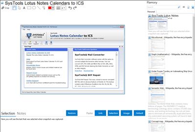 SysTools Lotus Notes Calendars to ICS - Flamory bookmarks and screenshots