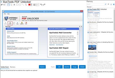 SysTools PDF Unlocker - Flamory bookmarks and screenshots