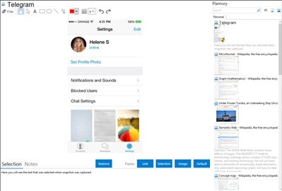 Telegram - Flamory bookmarks and screenshots