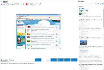 Tenrr - Flamory bookmarks and screenshots