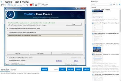 Toolwiz Time Freeze - Flamory bookmarks and screenshots