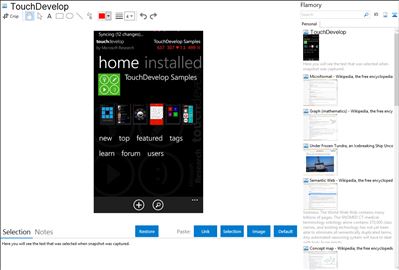 TouchDevelop - Flamory bookmarks and screenshots