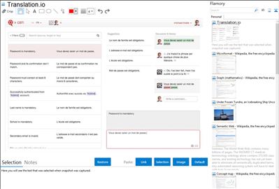 Translation.io - Flamory bookmarks and screenshots