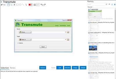 Transmute - Flamory bookmarks and screenshots