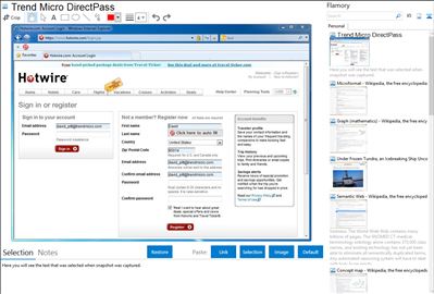 Trend Micro DirectPass - Flamory bookmarks and screenshots