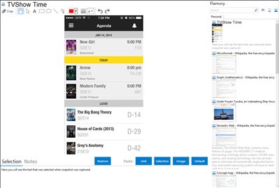 TVShow Time - Flamory bookmarks and screenshots