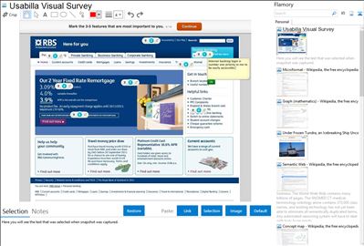 Usabilla Visual Survey - Flamory bookmarks and screenshots