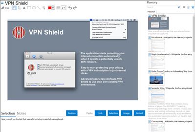 VPN Shield - Flamory bookmarks and screenshots