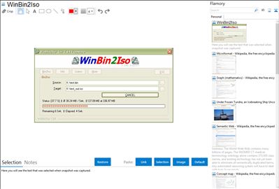WinBin2Iso - Flamory bookmarks and screenshots