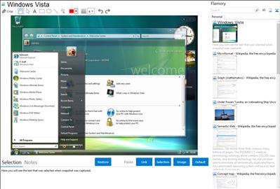 Windows Vista - Flamory bookmarks and screenshots