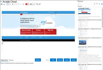 Aculab Cloud - Flamory bookmarks and screenshots