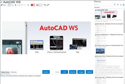 AutoCAD WS - Flamory bookmarks and screenshots