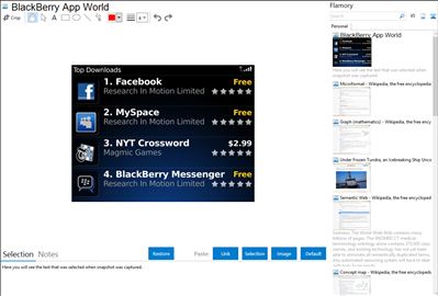 BlackBerry App World - Flamory bookmarks and screenshots