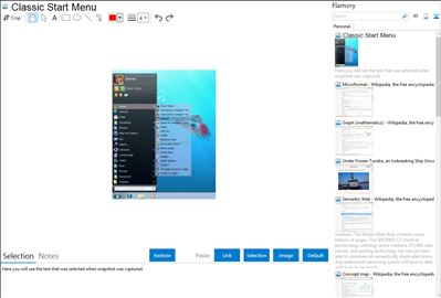 Classic Start Menu - Flamory bookmarks and screenshots