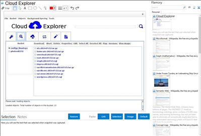 Cloud Explorer - Flamory bookmarks and screenshots