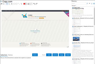 Copy.com - Flamory bookmarks and screenshots