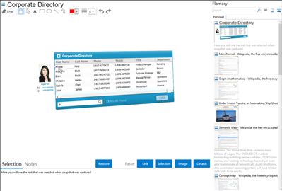 Corporate Directory - Flamory bookmarks and screenshots