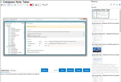 Database Note Taker - Flamory bookmarks and screenshots