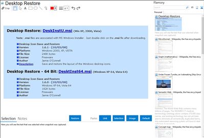 Desktop Restore - Flamory bookmarks and screenshots