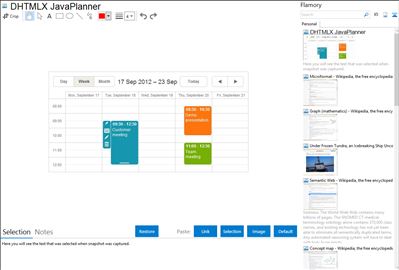 DHTMLX JavaPlanner - Flamory bookmarks and screenshots