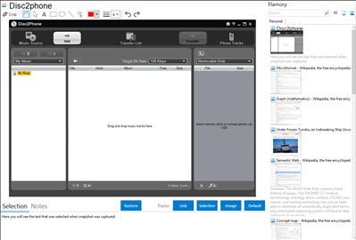 Disc2phone - Flamory bookmarks and screenshots