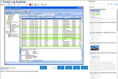 Event Log Explorer - Flamory bookmarks and screenshots