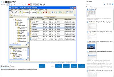 ExplorerXP - Flamory bookmarks and screenshots