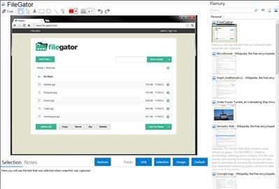 FileGator - Flamory bookmarks and screenshots