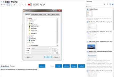 Folder Menu - Flamory bookmarks and screenshots