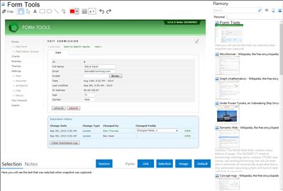 Form Tools - Flamory bookmarks and screenshots