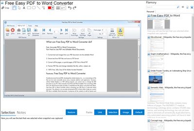 Free Easy PDF to Word Converter - Flamory bookmarks and screenshots