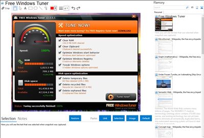 Free Windows Tuner - Flamory bookmarks and screenshots